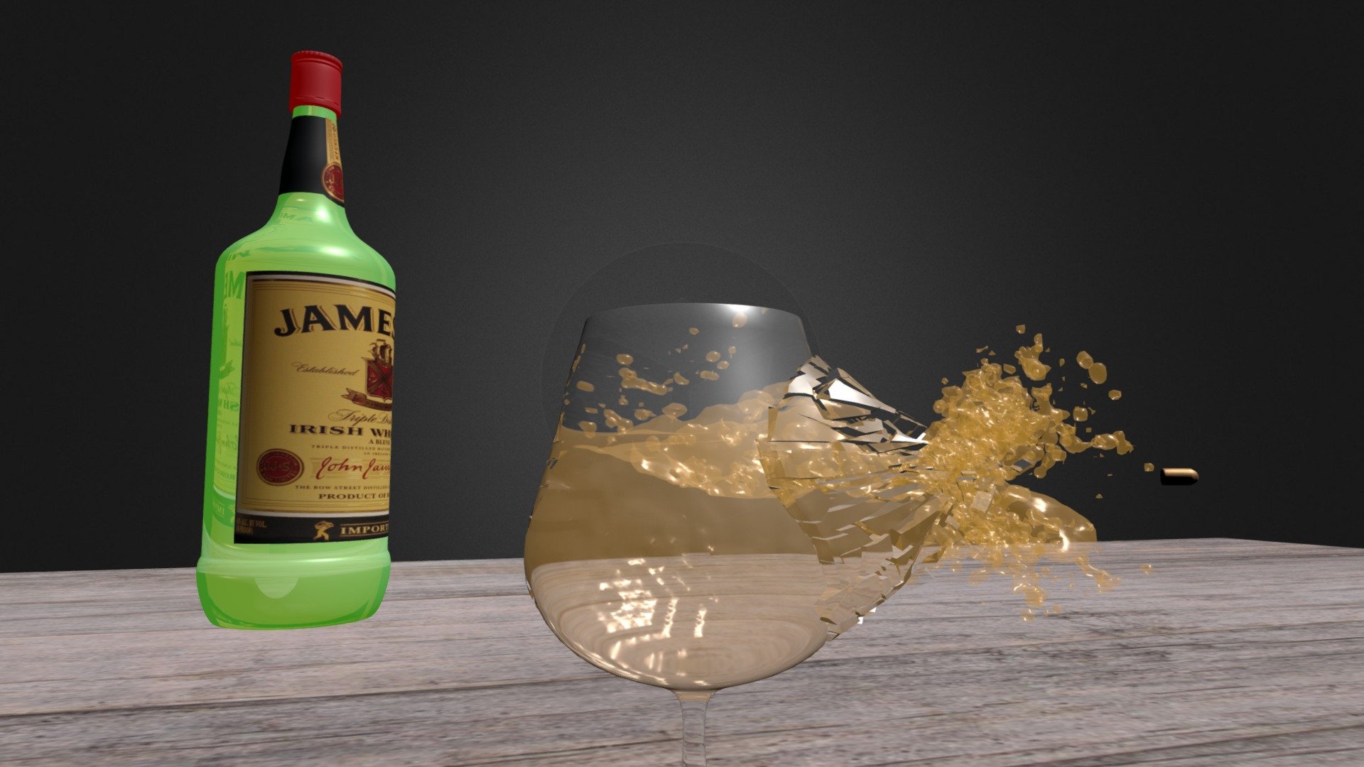 Very old project like irish whiskey :)
That's how final render looks like
http://www.indigorenderer.com/node/691 - Bullet Time - 3D model by Pavel Shabanov (@coolerinc) 3d model