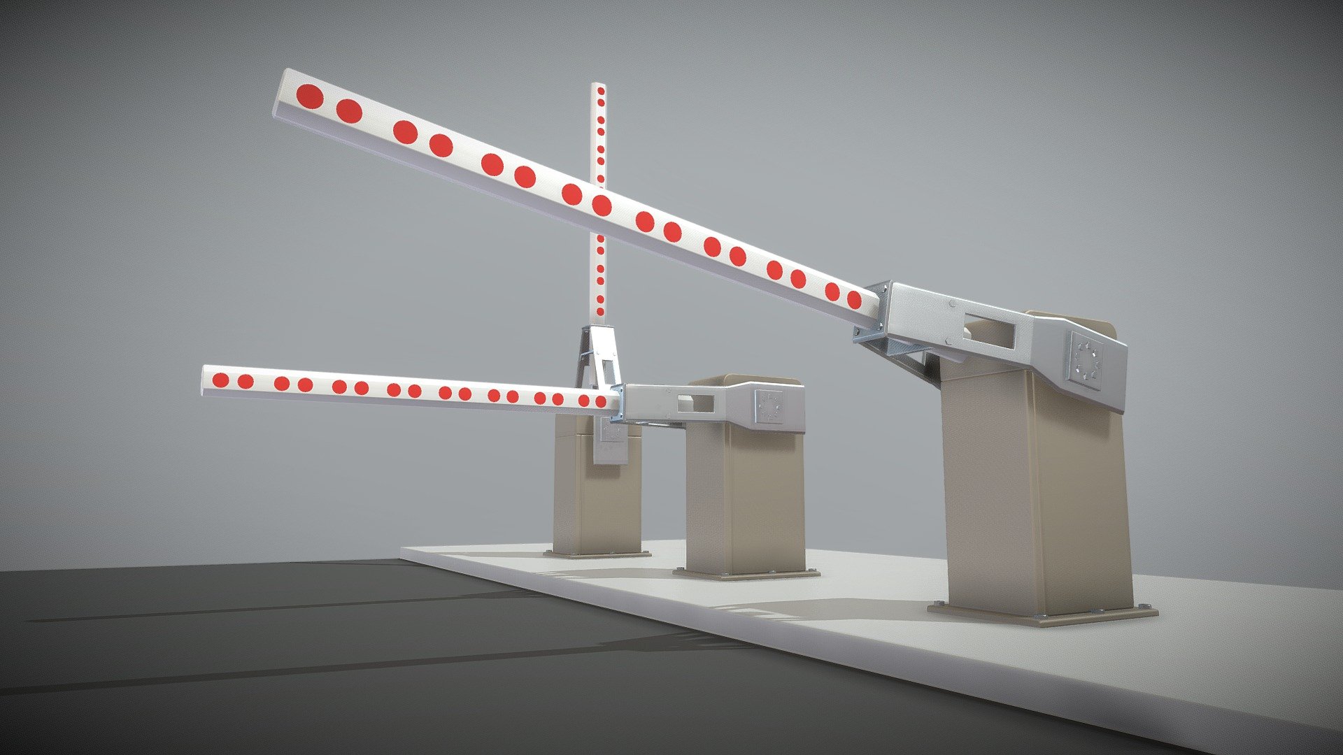 Here is the animated high-poly version of the railroad barrier with a range of 2 meters.




Demovideo (Blender-2.91)

Also included are two static non-animated versions, one with the barrier open and one with the barrier closed.

Made with the Railway Barrier Construction Kit.



Bahnschranken Version mit Reichweite von 2 Metern, high-poly und animiert.

Der Download enthält auch zwei statische nicht animierte Versionen, eine mit offener und eine mit geschlossener Schranke.

Aus dem Bahnschrankenbaukasten.






Name - Railroad-Barrier-2m-animated 

0.673m x 0.529m x 1.666m

Polygons = 5394






Name - Railroad-Barrier-2m-closed 

3.169m x 0.544m x 1.666m

Polygons = 41404






Name - Railroad-Barrier-2m-open 

0.673m x 0.544m x 4.311m

Polygons = 41404



Modeled, rigged and animated by 3DHaupt in Blender-2.91 - Railroad Barrier 2m (High-Poly) - Buy Royalty Free 3D model by VIS-All-3D (@VIS-All) 3d model