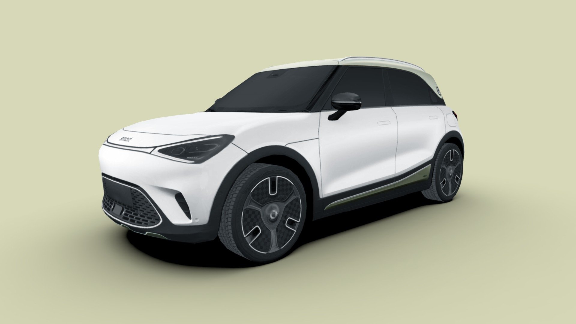 3d model of the 2023 Smart #1, a all-electric subcompact crossover SUV.

The model is very low-poly, full-scale, real photos texture (single 2048 x 2048 png).

Package includes 5 file formats and texture (3ds, fbx, dae, obj and skp)

Hope you enjoy it.

José Bronze - Smart #1 2023 - Buy Royalty Free 3D model by Jose Bronze (@pinceladas3d) 3d model