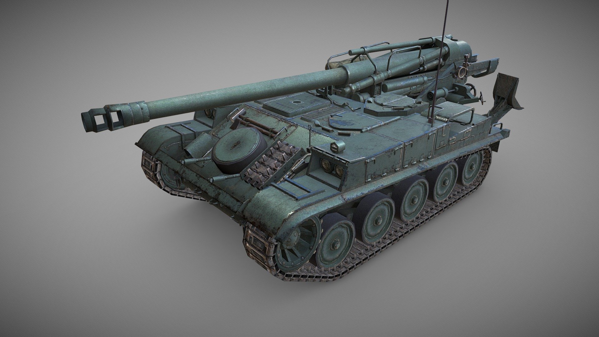 AMX 13F3AM - French 155mm self-propelled gun. This model was created for the &ldquo;World of Tanks