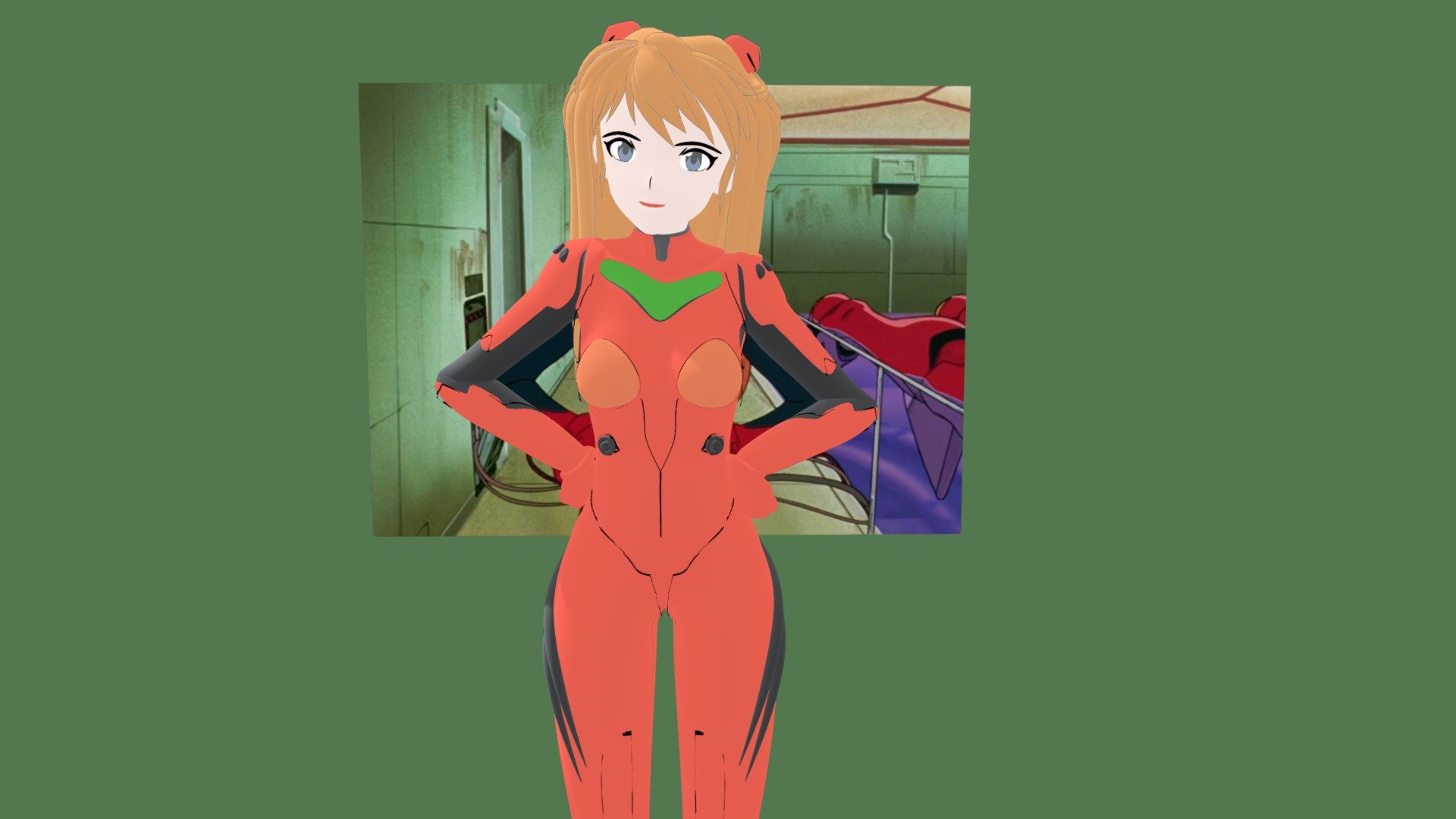 3d model of the character Asuka Langley from the anime Neon Genesis Evangelion
All materials are 100% procedural, but some of them don't translate well to an image texture for this purpose lol
The rigging isn't great for animating, but for posing only - Asuka with the Eva Suit Rigged - 3D model by de.l.uxe_kid (@deluxe_kid) 3d model