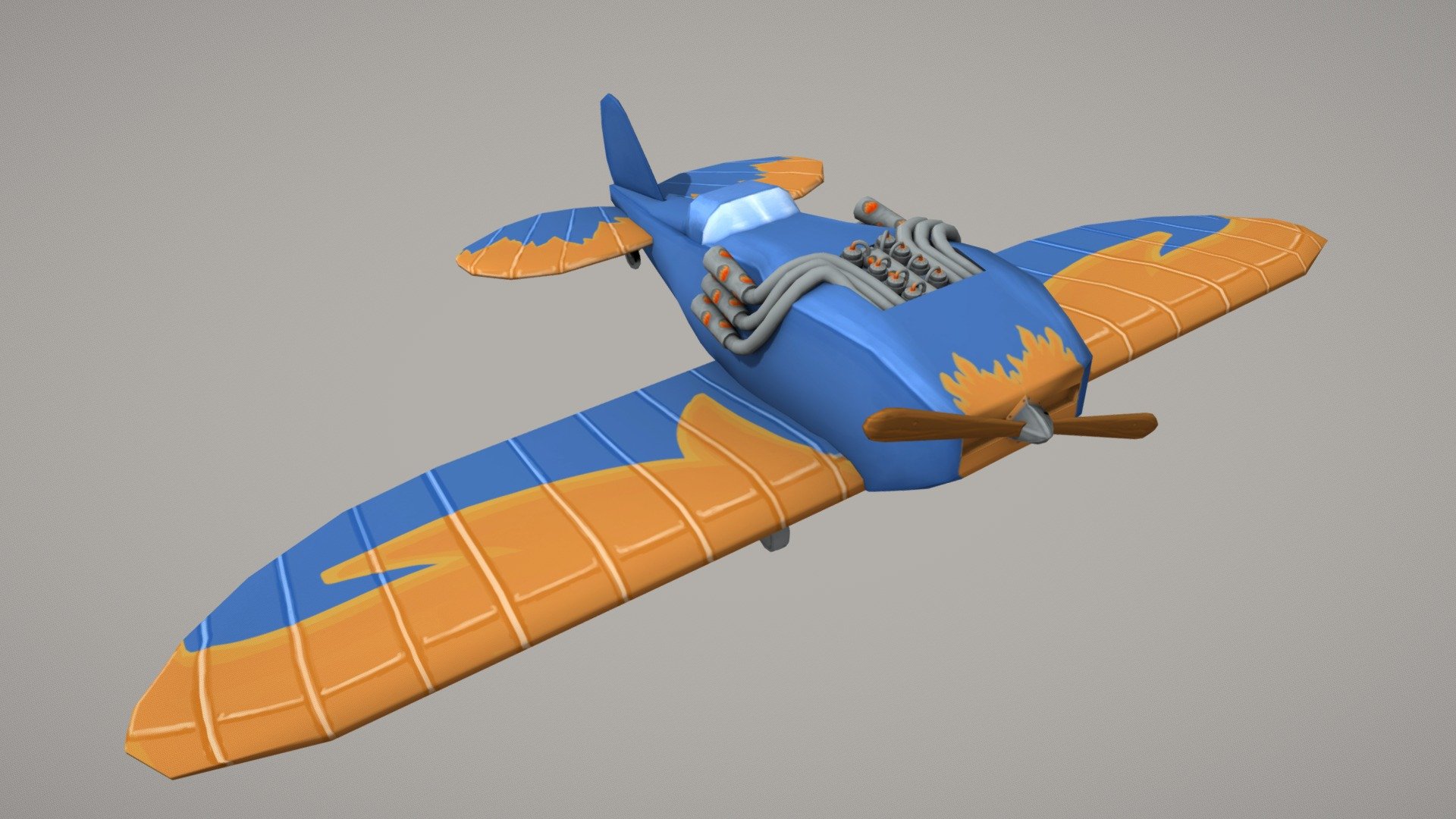 A styelized plane made from a culver dart plane from the year 1930 3d model