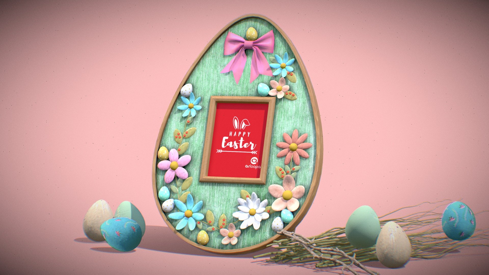 Easter Picture Frame - Buy Royalty Free 3D model by arloopa 3d model