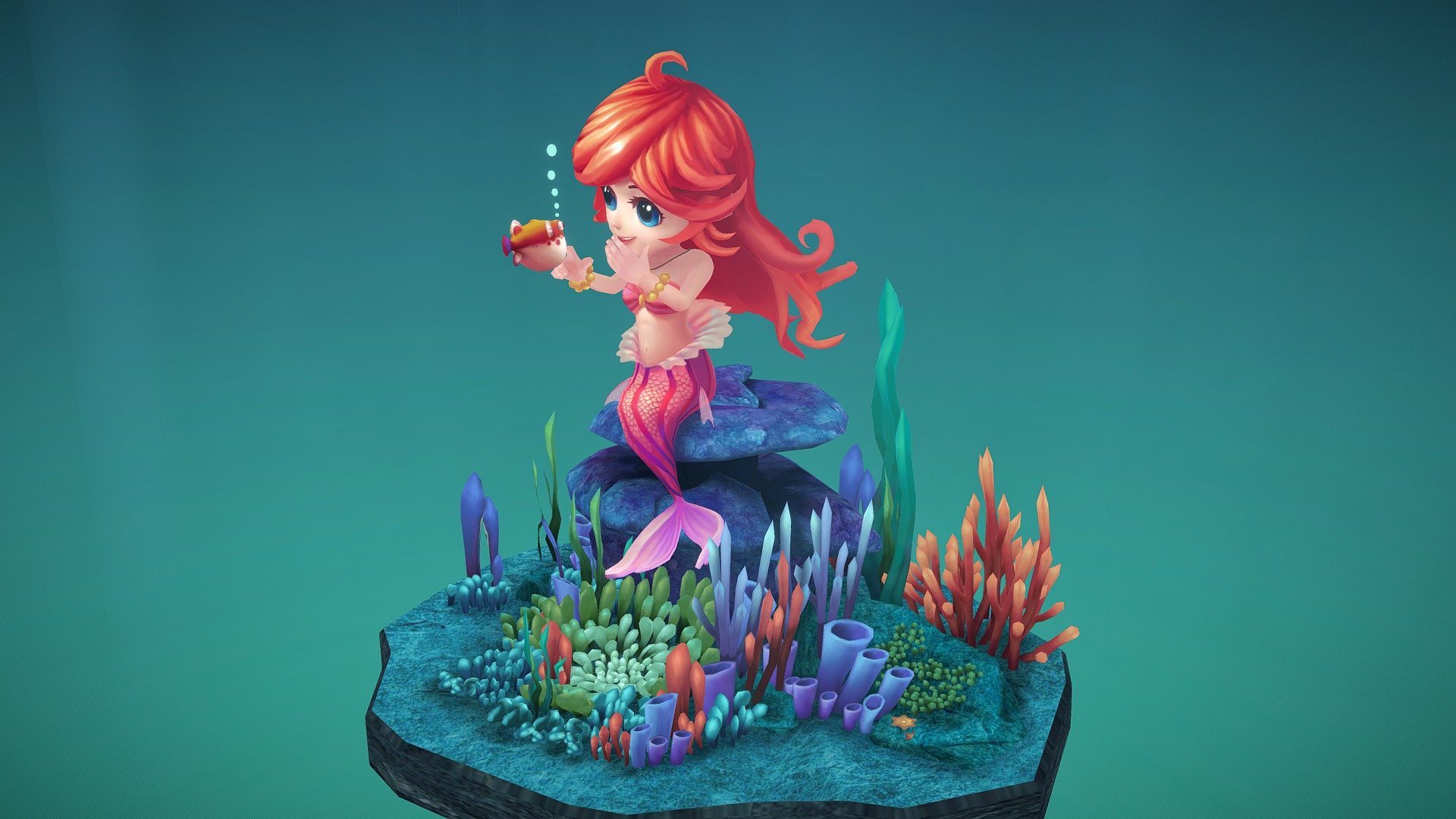 This mermaid is a previous project, now I have solved it. I hope she can get inspiration from the story. I hope you like it! - Mermaid - 3D model by louy 3d model