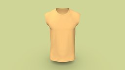 Sleeveless Casual T- Shirt With Round Neck