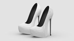 High Heels 04 (White) style, white, high, fashion, shoes, boots, woman, heels, pumps, high-heels, girl, blender, clothing