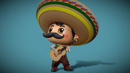 Cinco de Mayo hat, boy, guitar, fiesta, mexico, mexican, holiday, de, colors, personage, sombrero, mayo, character, 3d, animation, human, magic, person, cinco, sombreromexicano