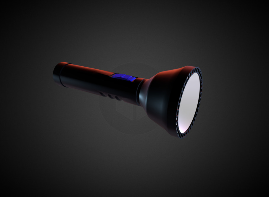 A simple flash light with extra light bulbs for brighter and further reach - Flash Light - Download Free 3D model by naves 3d model