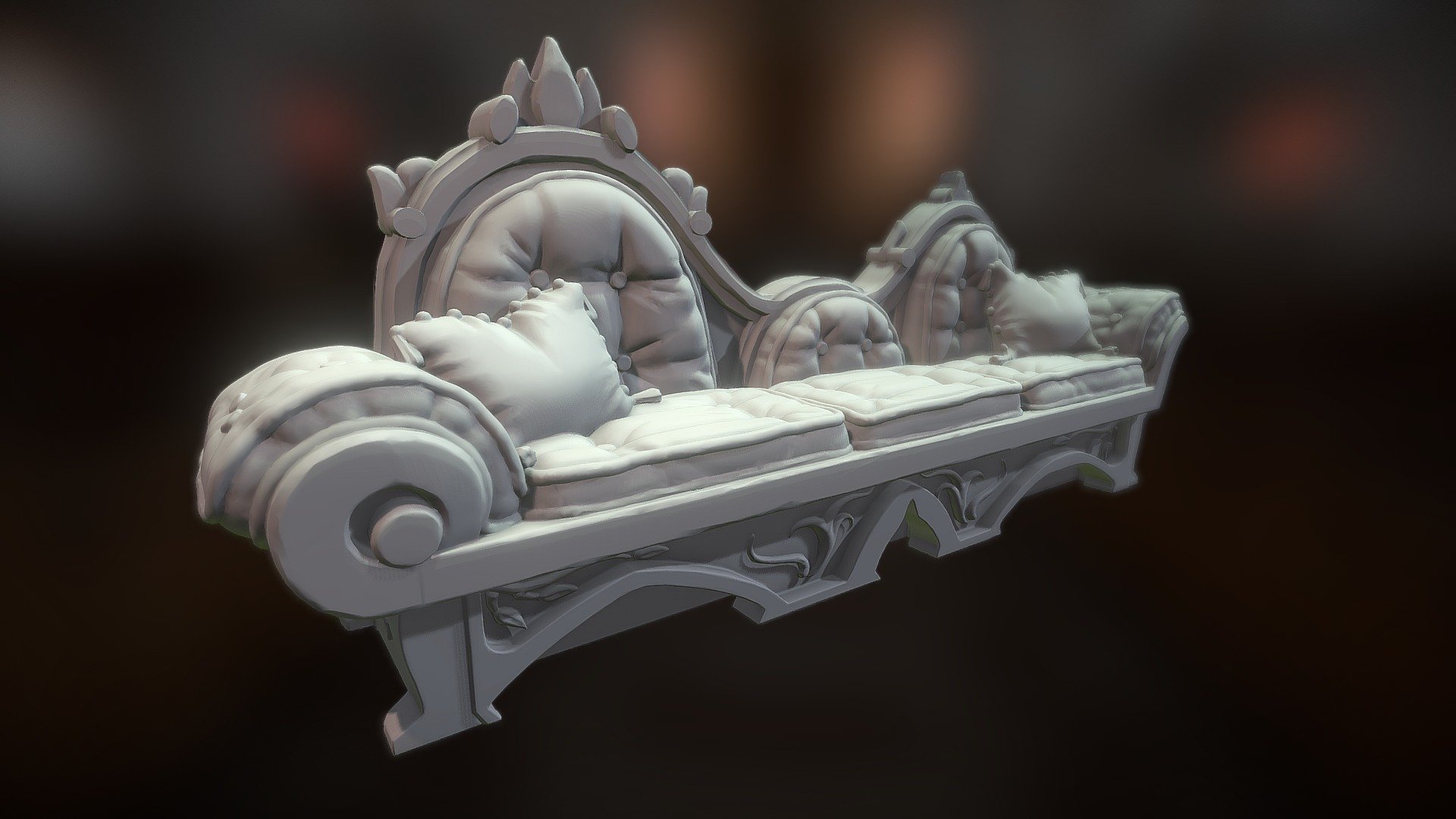 Miniature 3D printable lounge bed/chez lounge for D&amp;D and tabletop games!

File available for purchase in a 3D-Printable set from Infinite Dimensions Games:
https://www.infinitedimensions.ca/product/3d-printable-noblemans-furnishings/ - Miniature 3D Printable Chez Lounge Bed - 3D model by Rita Puhakka (@RitaPuhakka) 3d model