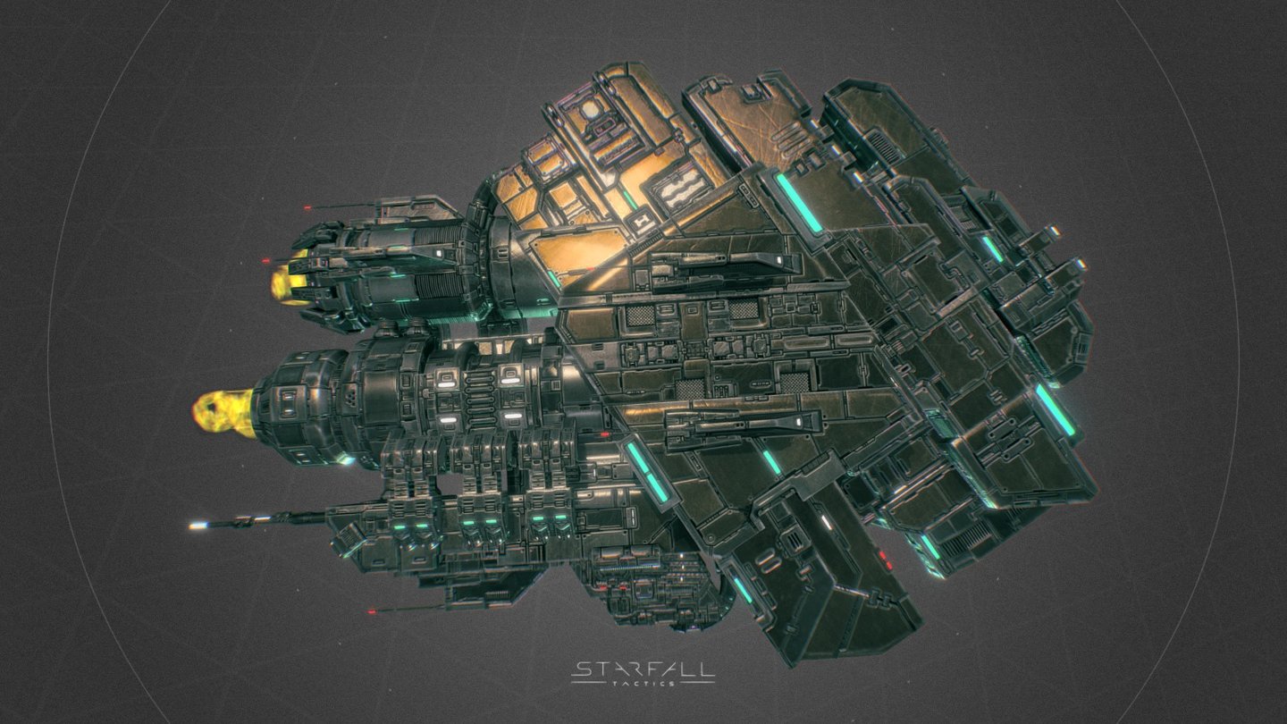 In-game model of a medium spaceship belonging to the Deprived faction.
Learn more about the game at http://starfalltactics.com/ - Starfall Tactics — Bishop Deprived battleship - 3D model by Snowforged Entertainment (@snowforged) 3d model