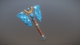 Crystal Axe crystal, fantasyweapon, axe-weapon, axe-lowpoly, weaponcraft, weapon, axe, stylized, fantasy, blade