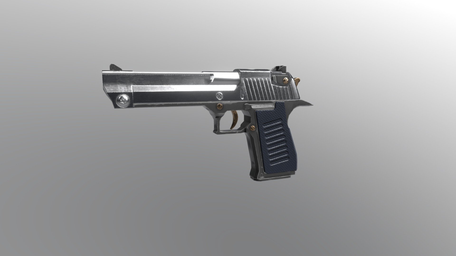 Pistol gun look like Desert Eagle make from blender 3d model