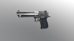 Pistol Gun pistol, semi-automatic, weapon, low-poly, asset, blender, texture, pbr, gun