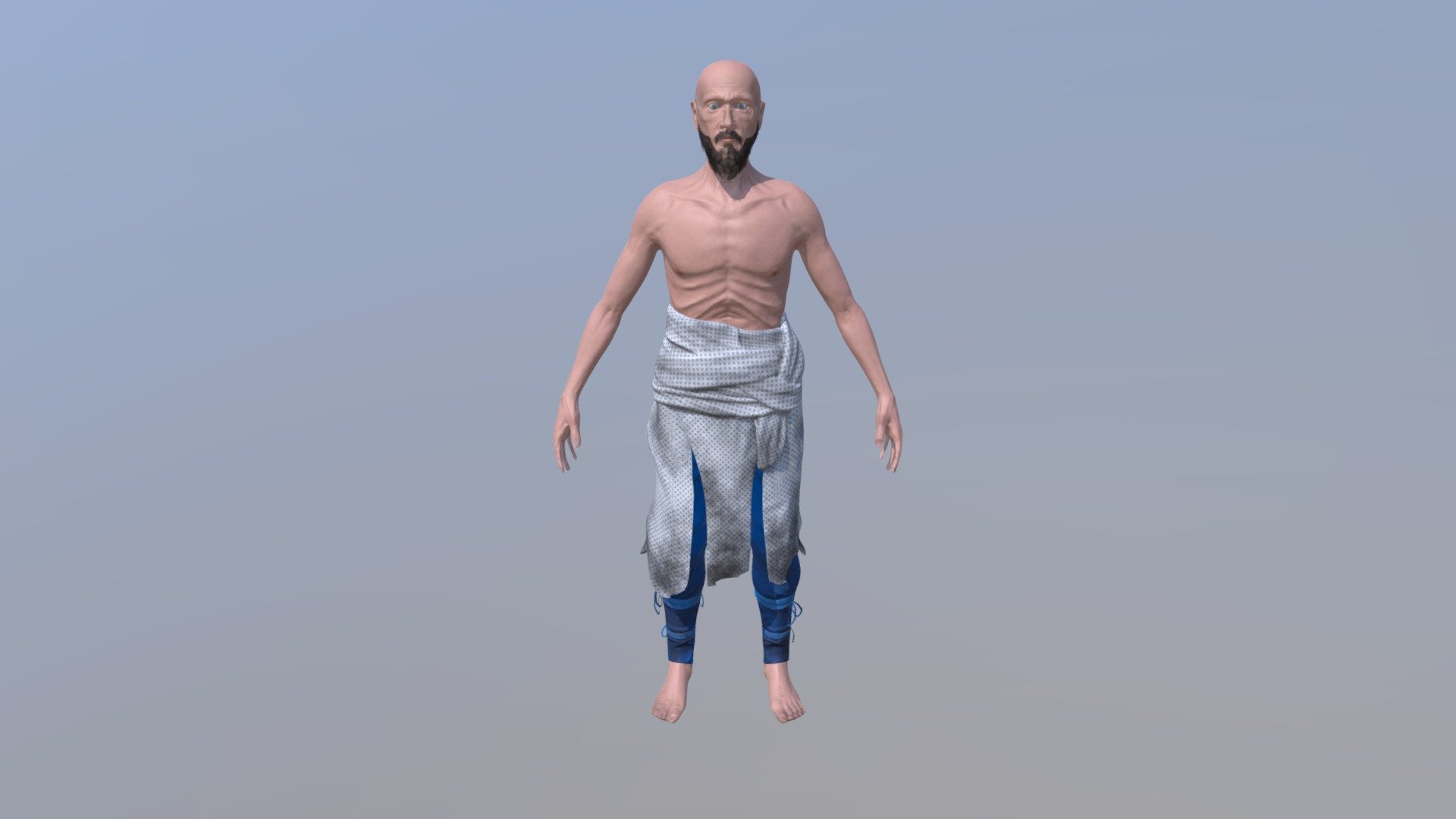 This character outfit is fashioned from medical attire, patient gown, scrubs, etc 3d model