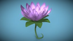 Stylized Lotus Flower plant, style, flower, paint, lake, mid, ready, pond, lotus, midpoly, water, nature, texturepaint, colorful, ue4, unrealengine, unrealengine4, vibrant, godot, unity, game, texture, poly, stylized, gameready