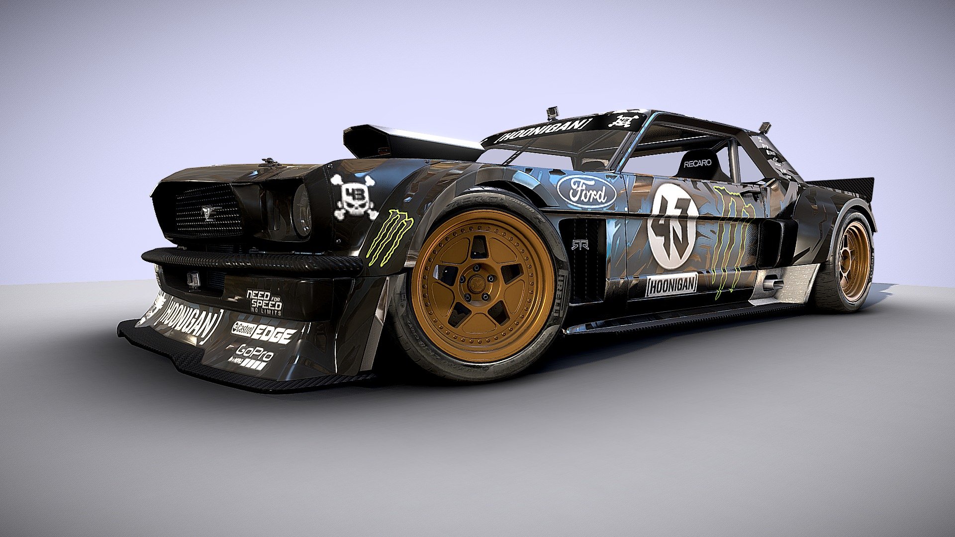 This is the a model of Ken Block's Project: the Hoonicorn RTR
All job done in Maya, substance Painter and Designer and Photoshop - Hoonicorn RTR - 3D model by Deca 3d model