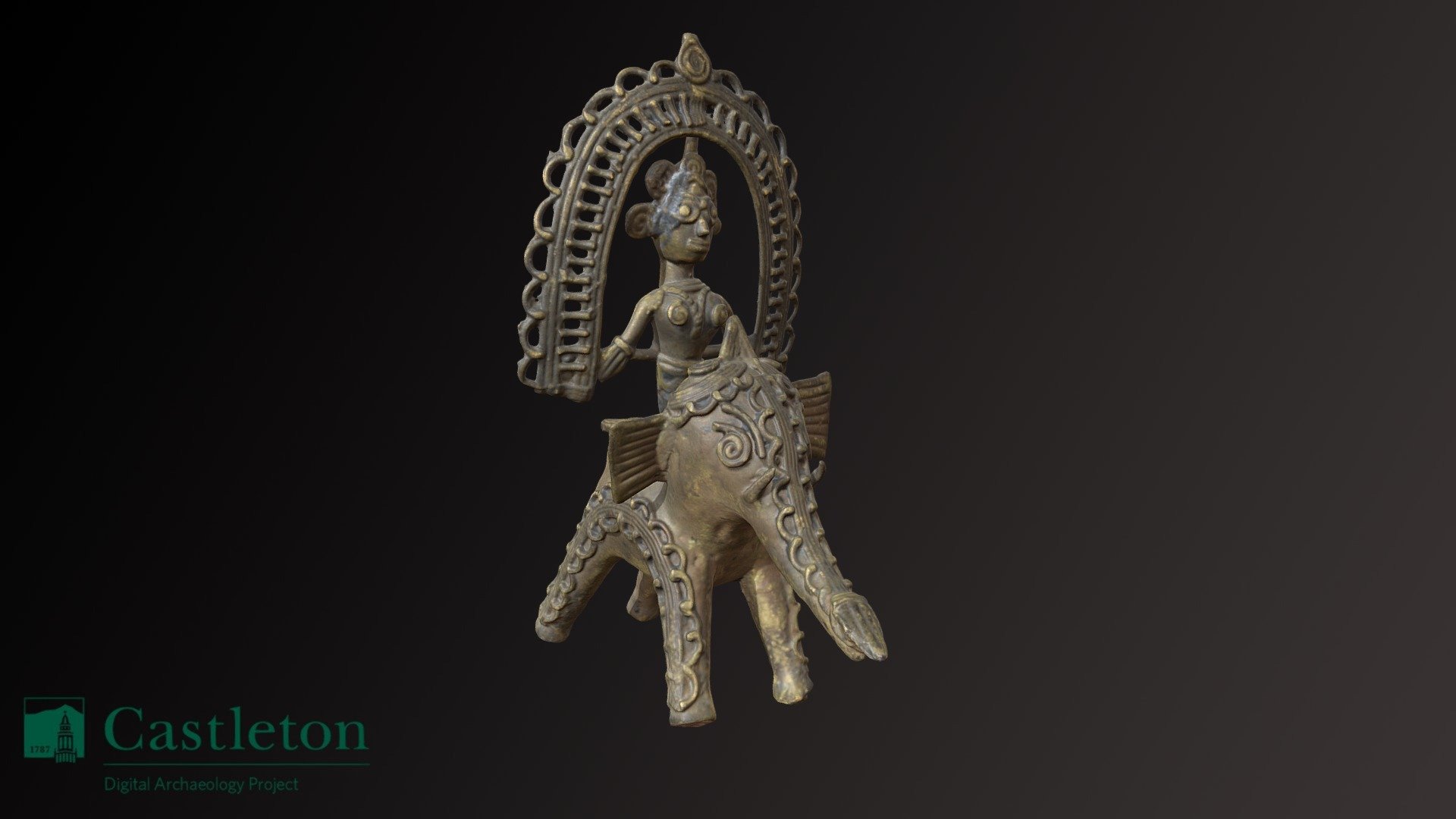 Brass votive figure of the Goddess Lakshmi on an elephant. Kolkata, India. From the Christine Price Collection (https://sketchfab.com/CUDAP/collections/christine-price-collection) at Castleton University (https://www.castleton.edu/news-media/article/the-beauty-of-simple-things/). Dimensions: TBA. Fully textured model. Scanned at Castleton University using Artec Space Spider 3d model