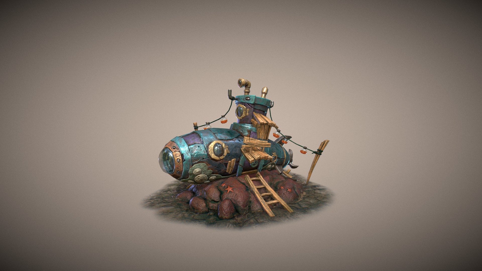 New attempt！ Design comes from Charlène Le Scanff - Submarine house - 3D model by weiiew 3d model