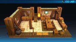 Players Houses 01_Sufokia Dofus dofus, 3dgame, cgart3d, cgartvn, cgart, map-for-game, house-interior, dofus-map, map-in-house, weapon, handpainted, game, lowpoly, gameready, map-game, future-in-game, sufokia