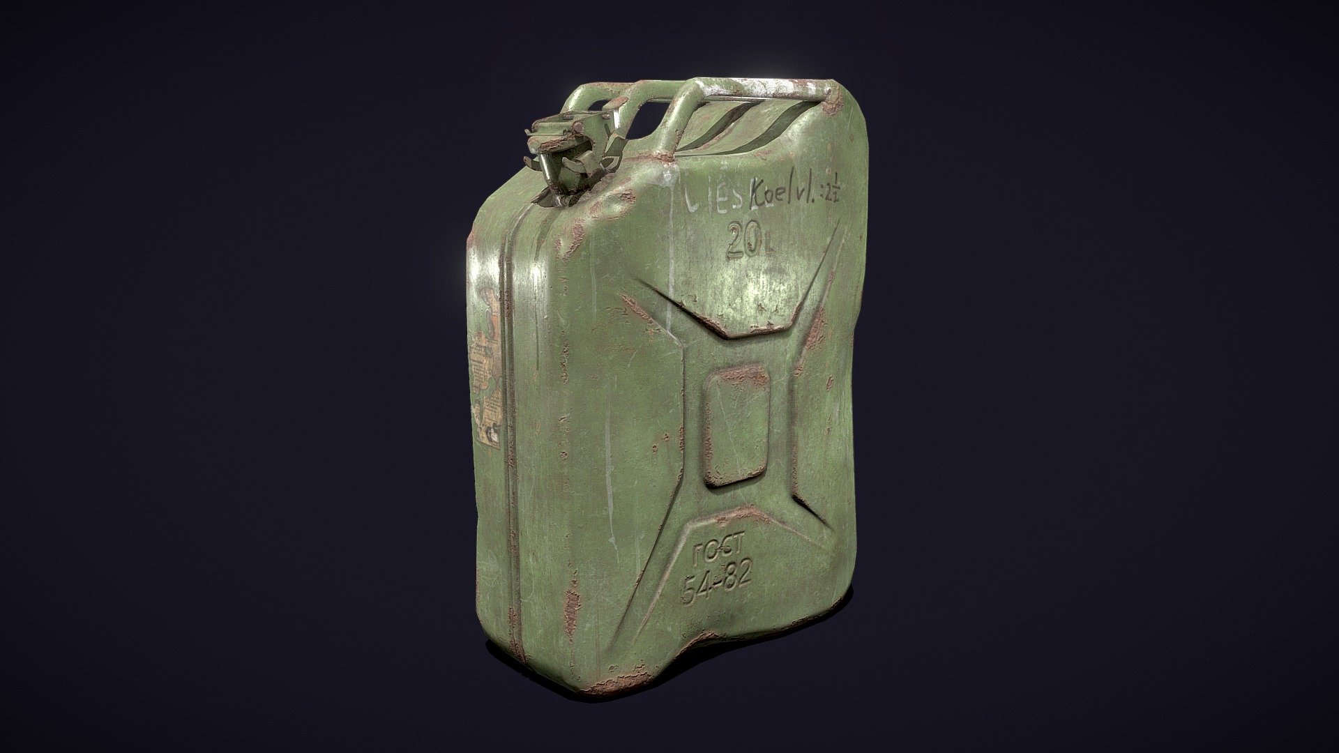 Dirty and rusty fuel canister low-poly.

PBR metallic/Roughness Workflow 3d model