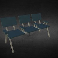 Hospital Waiting Room Chairs cubik, lowpoly, voxel