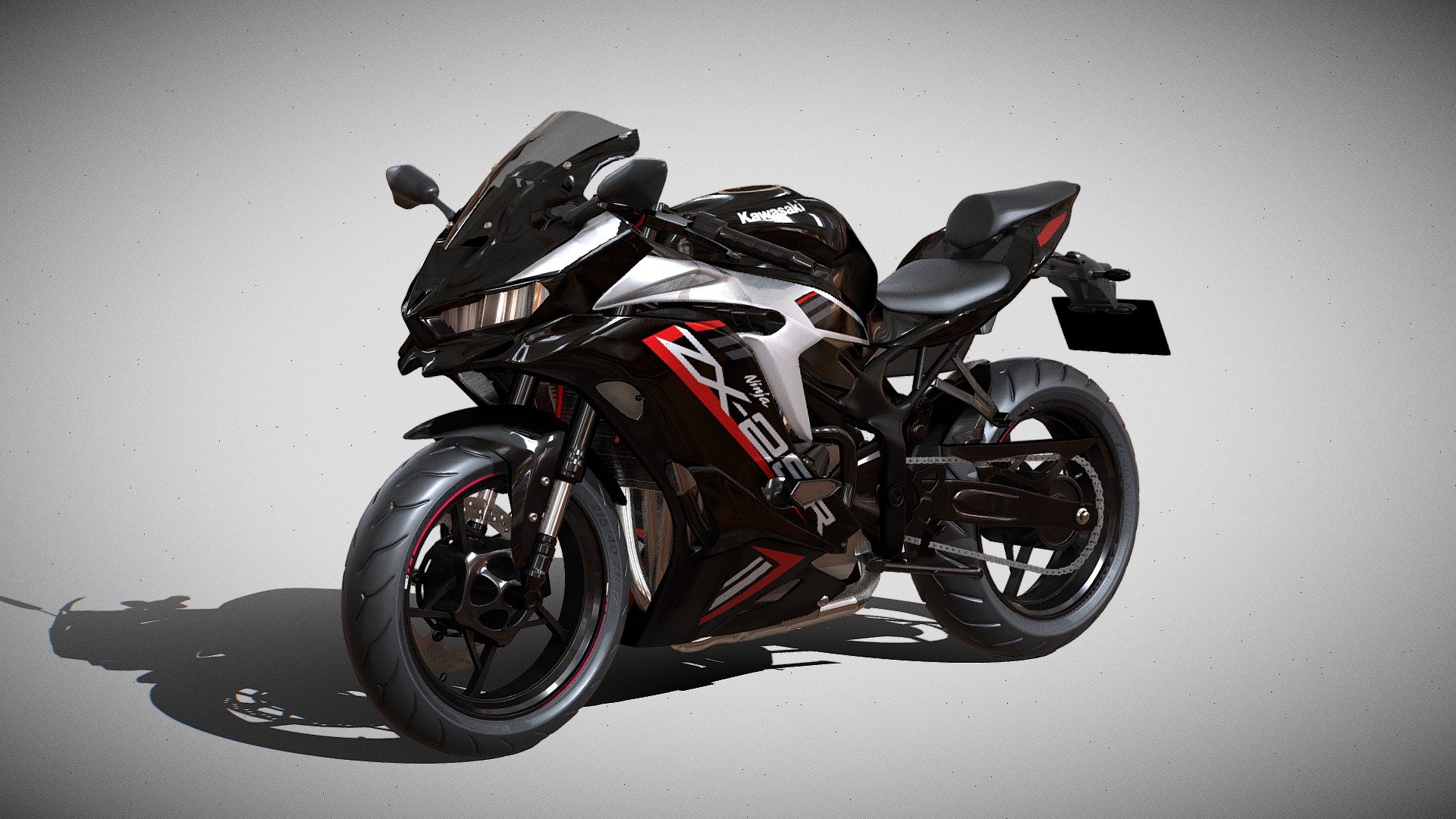 Limited-Time Offers

A high quality model of KAWASAKI NINJA ZX25R 2023 Game ready VR/AR Compatible.

Every object has material’s name, you can easily change or apply materials.

Low Poly can be used in VR,Games Etc

Specs: All the textures are in jpg format and UVW wrapped. Model is fully textured with based on real object. All textures and materials are included and mapped in every format. Model does not include any backgrounds or scenes used in preview images. Renders made with Blender in Cycles.

This model is high quality, photo realalistic. The model has a fully textured, detailed design that allows for close-up renders, and was originally modeled and Textured in Blender. Fidelity is optimal up to a 4k render

If you liked my model, please leave some feedback. Thank you!

Hope you like it! Also check out my other models, just click on my user name to see complete gallery 3d model
