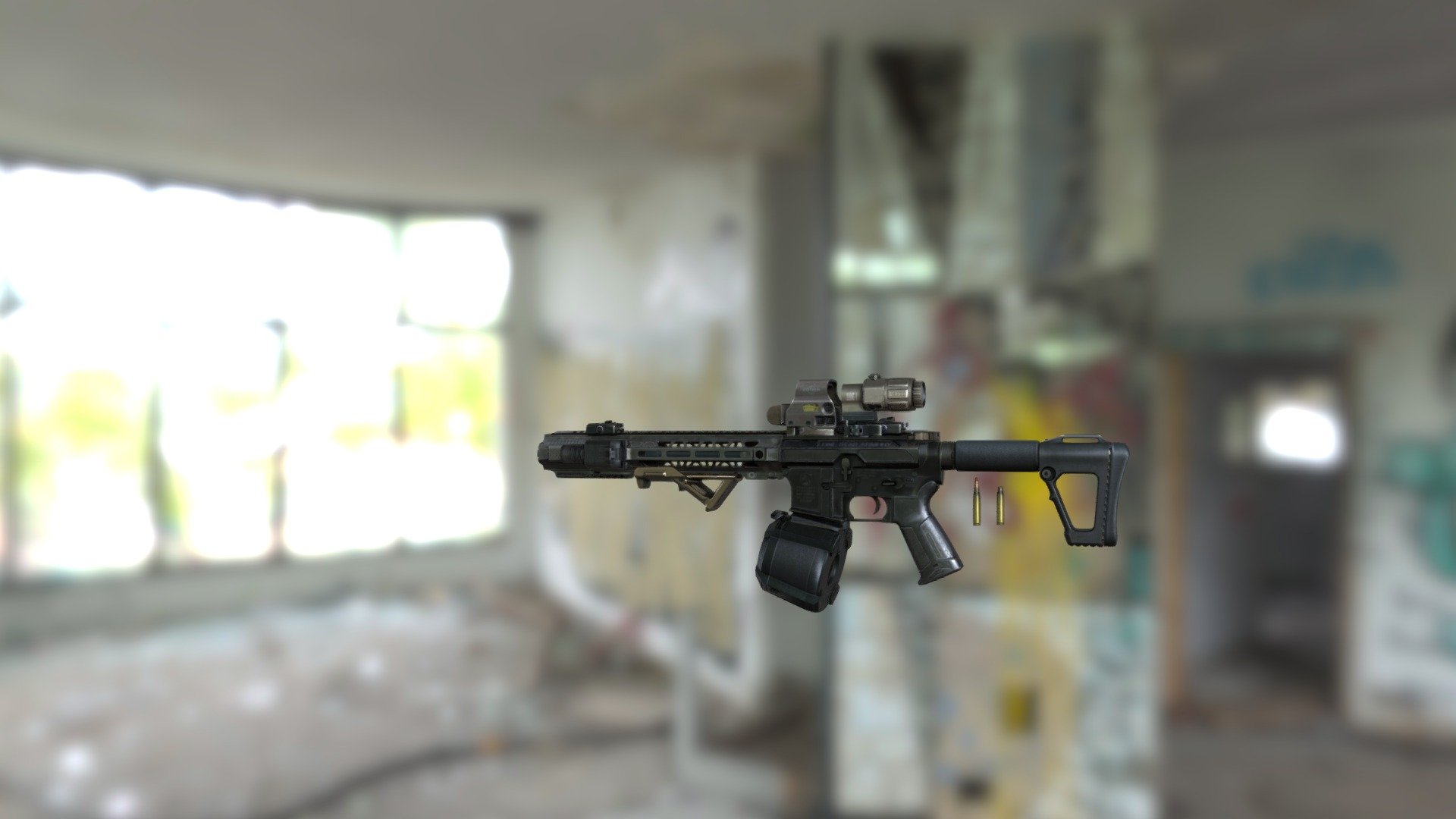 M4A1 SAQ with 60 ammo in mag - M4A1 SAI - 3D model by barburaul21 3d model