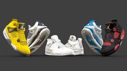 Nike Air Jordan 4 Variety Pack shoe, style, leather, white, high, 4, fashion, new, foot, classic, nike, run, four, footwear, sole, running, sneaker, jordan, jumpman, character, air, sport, clothing