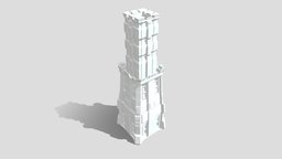 Tower 2 tower, watchtower, medieval, blocky, pillar, architecture, low, poly, stone, free, building