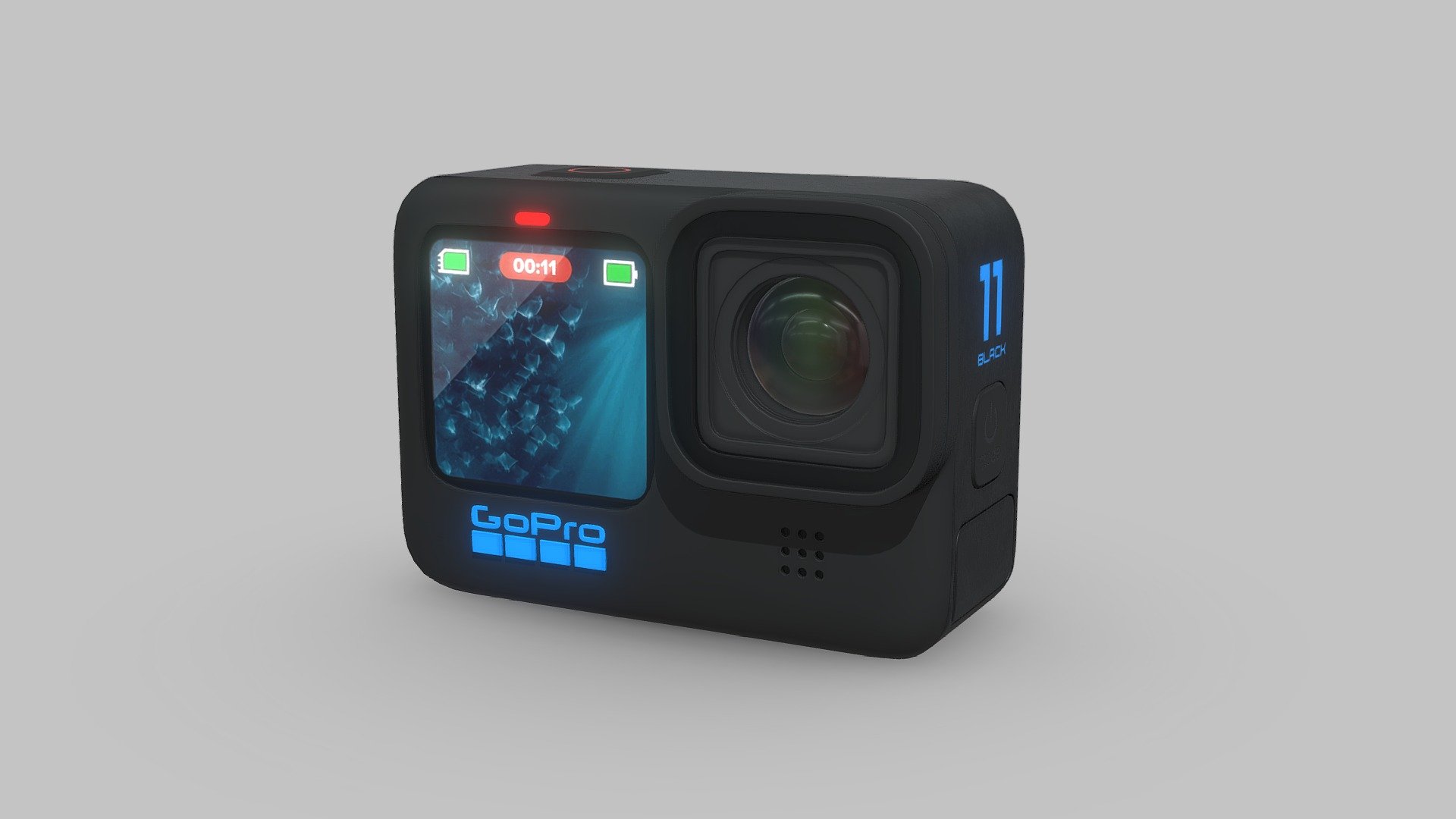 GoPro HERO11 Black Action Camera 3D Model - GoPro HERO11 Black Action Camera 3D Model - Buy Royalty Free 3D model by ROH3D 3d model