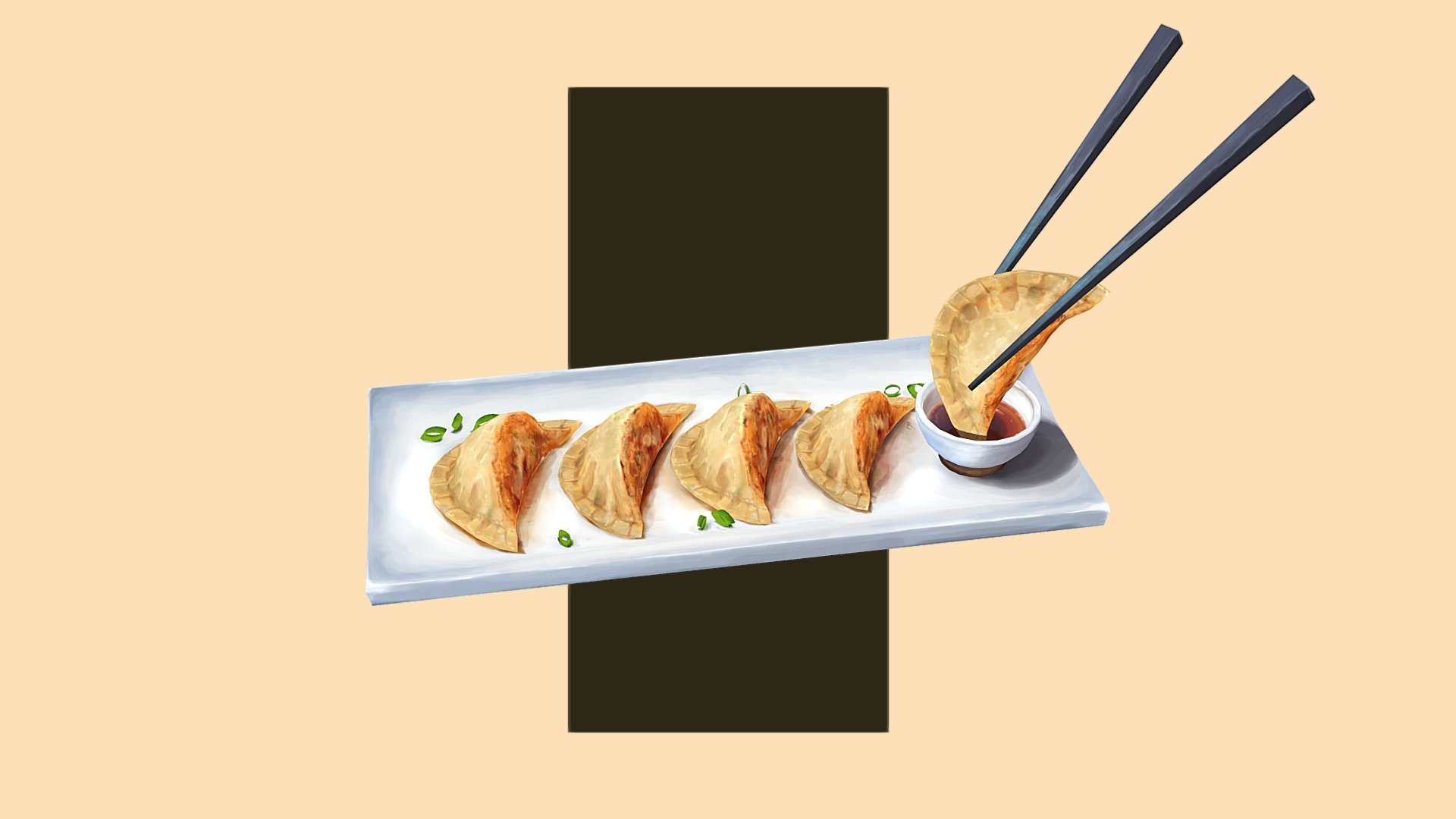 Another food study that I started a while ago but never got around finishing it. I really love Gyoza and could eat a ton of them! These were quite challenging but I learned a lot + it was super fun to draw one of my favourite japanese foods. 
All Diffuse handpainted 3d model