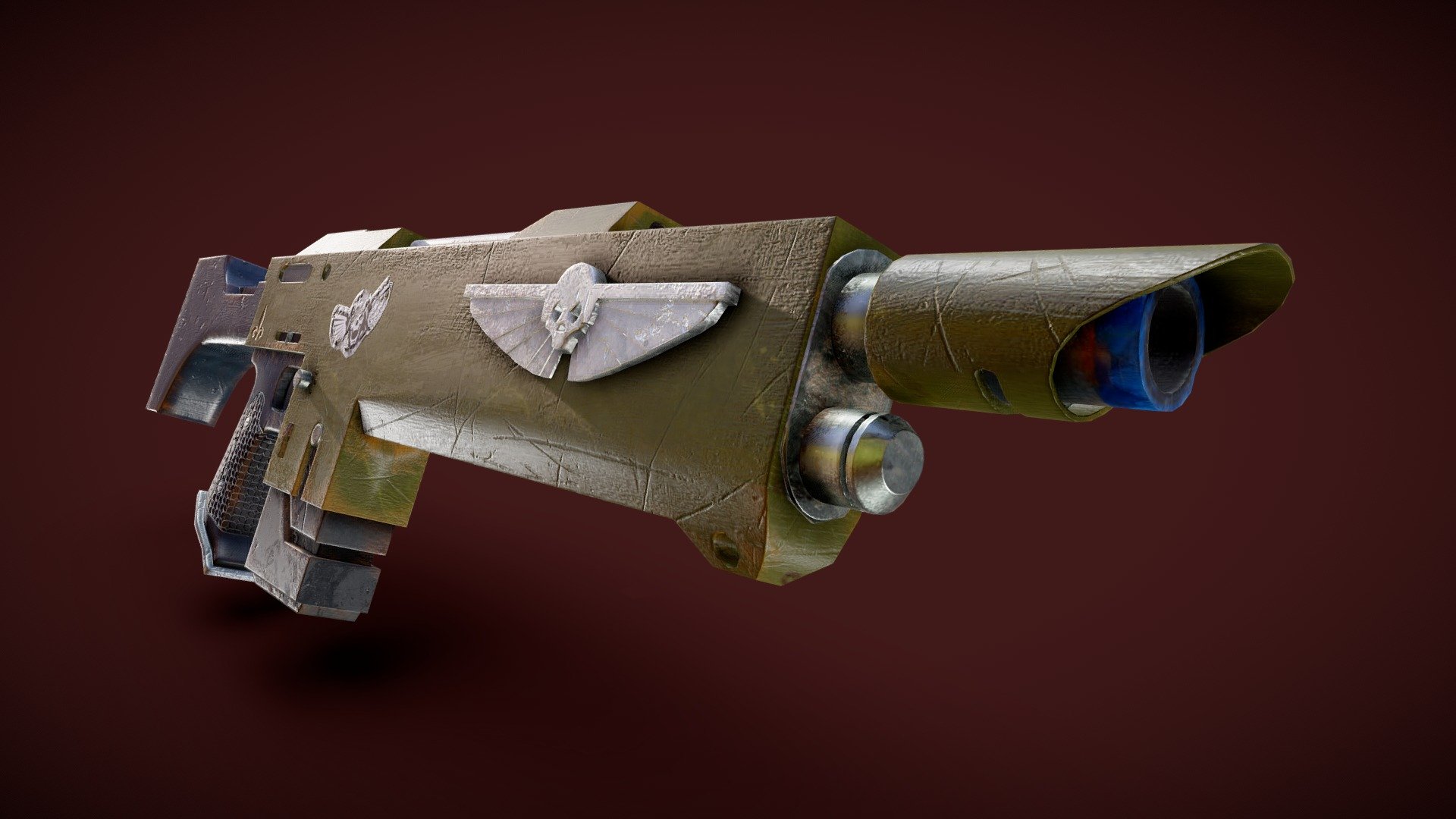 Lasgun from the Warhammer 40K universe

Lasguns come in many different variations. I chose one of them and modeled it in maya and textured it in substance painter 3d model