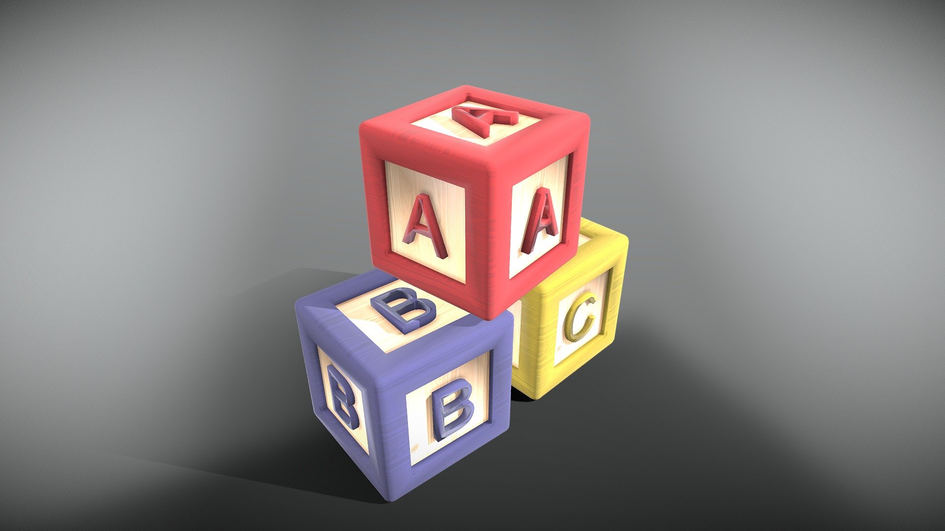 Kids ABC Block Toys! - ABC Blocks - Buy Royalty Free 3D model by robfitzy 3d model