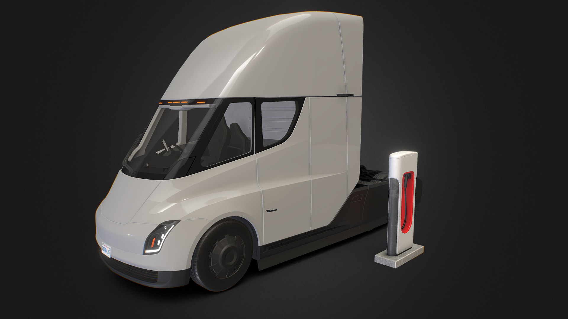 Electric Truck (Tesla Semi) - 3D model by Surdov Vadym (@vadosrespekt) 3d model