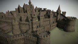 Castle 2.0 castle, medieval, gameasset, fantasy, gameready, noai