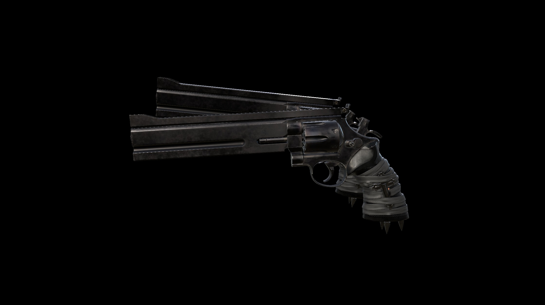 As a former sicario, Sangres is careful when it comes to weapons of choice. The job must get done, there’s no other option. Two trusty revolvers are always by his side - the Castigo .44 Revolvers - that Sangres keeps in perfect condition.

http://www.overkillsoftware.com/games/sangres/ - Akimbo Castigo .44 Revolvers - 3D model by Overkill Software (@overkillsoftware) 3d model