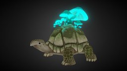 Tortishroom turtle, tortoise, cute, mushrooms, maya, handpainted, photoshop, fantasy, noai