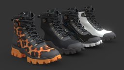 Customizable Scanned Boot shoe, custom, boot, shoes, boots, shiny, rubber, womens, mens, leopard, uni, laces, scan