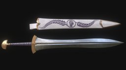 Elite Greek Xiphos (Sword) greek, ancient, warrior, athens, sparta, hoplite, combat, free3dmodel, blender3dmodel, free-download, weapon, sword, war, noai