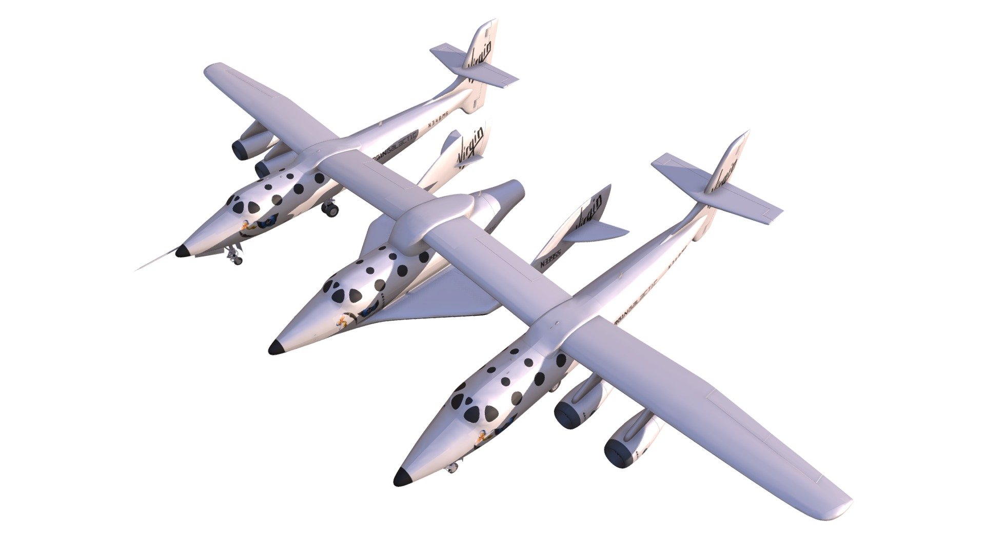 High quality 3d model of Scaled Composites White Knight Two aircraft 3d model