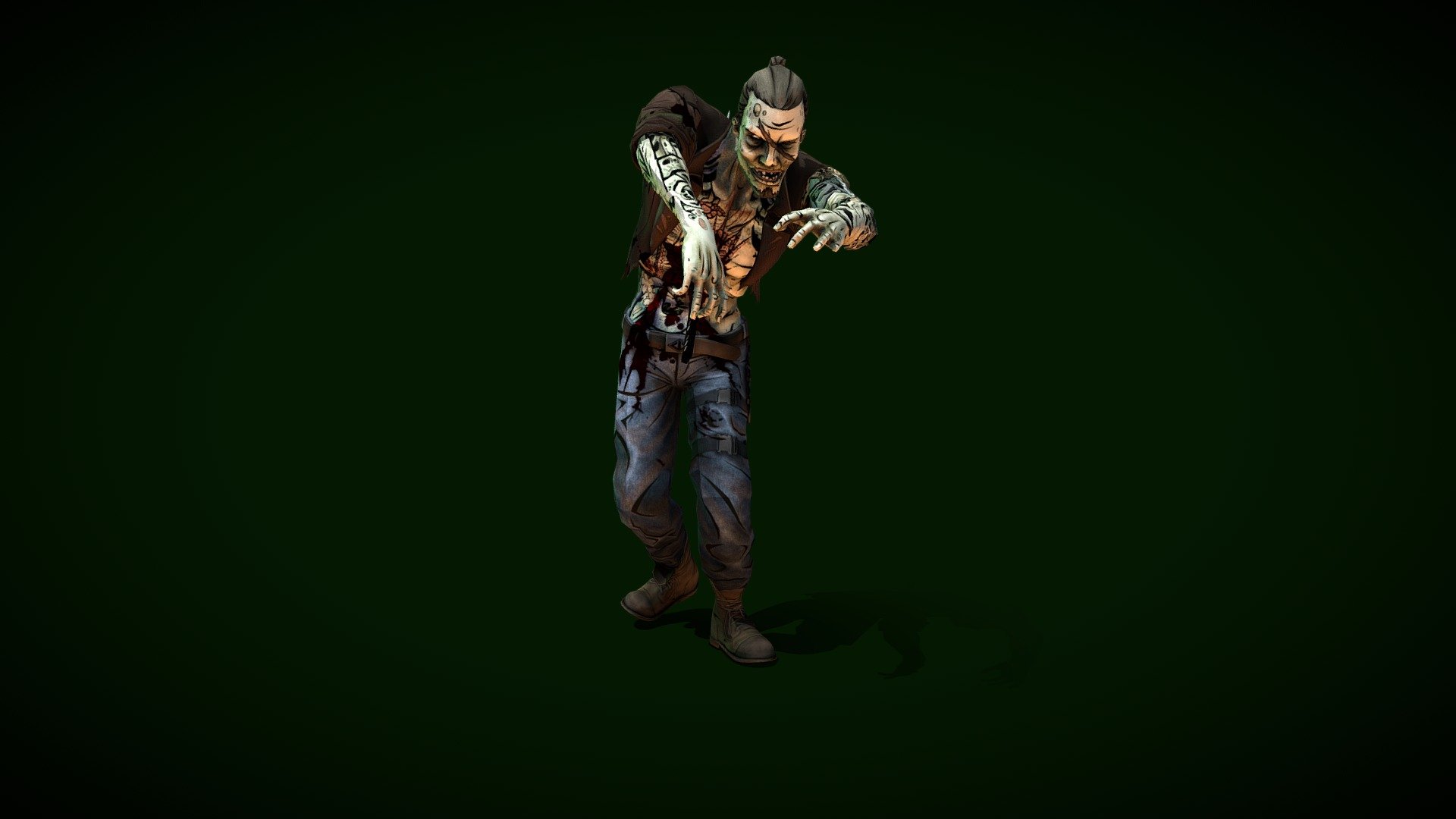 A looping Animation of a Scary Zombie Walking 3d model
