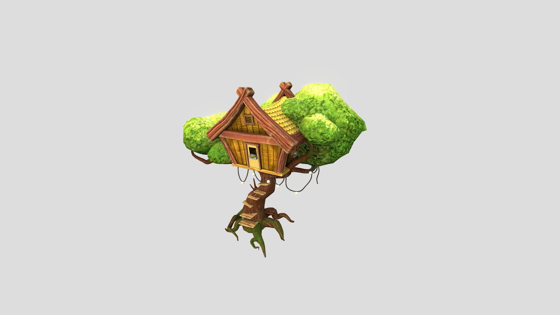 This is my first 3D model in Maya1 - Tree House - 3D model by potato.lina 3d model