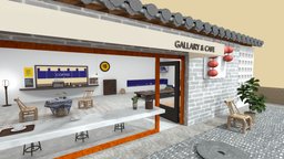 Gallery & Cafe | Baked tea, cafe, coffee, furnished, painting, cafeteria, baked, eastern, gallery, oriental, paintings, coffee-machine, chair, house, interior