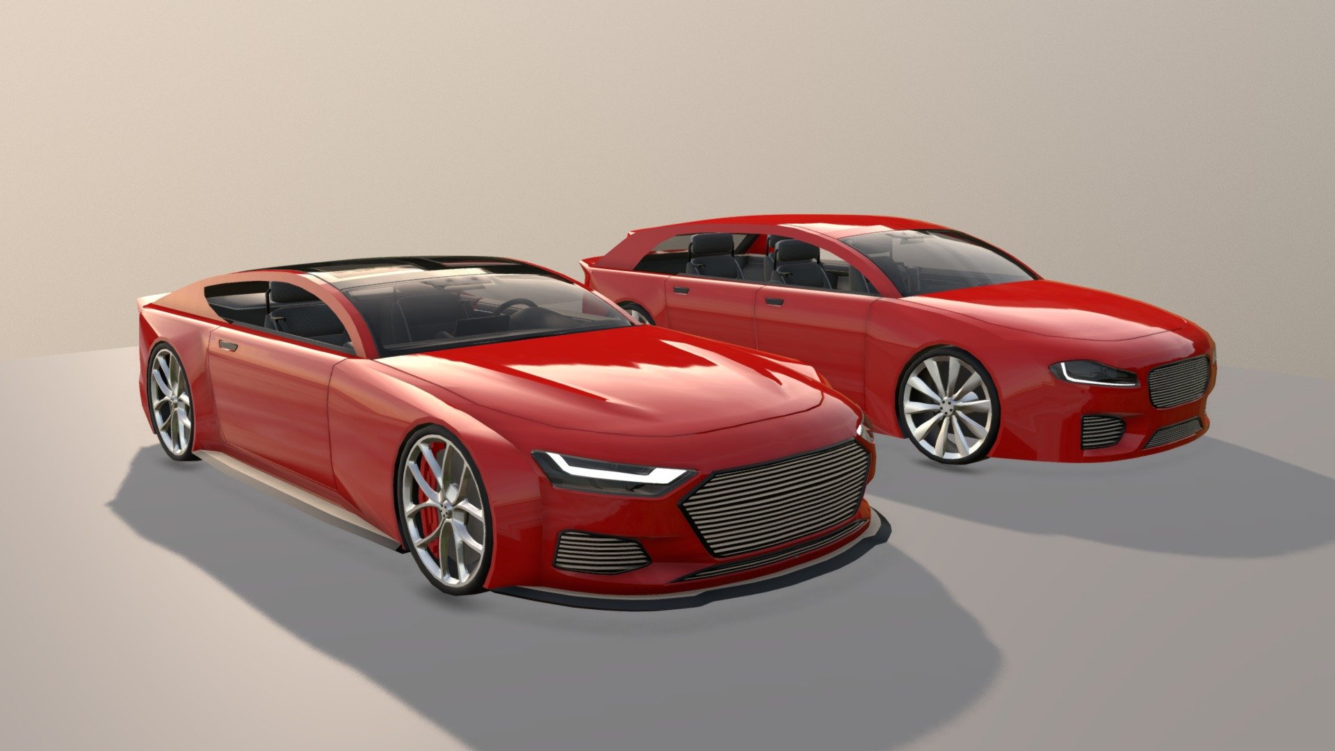 Hatchback and GT car - 3D model by denniswoo1993 3d model