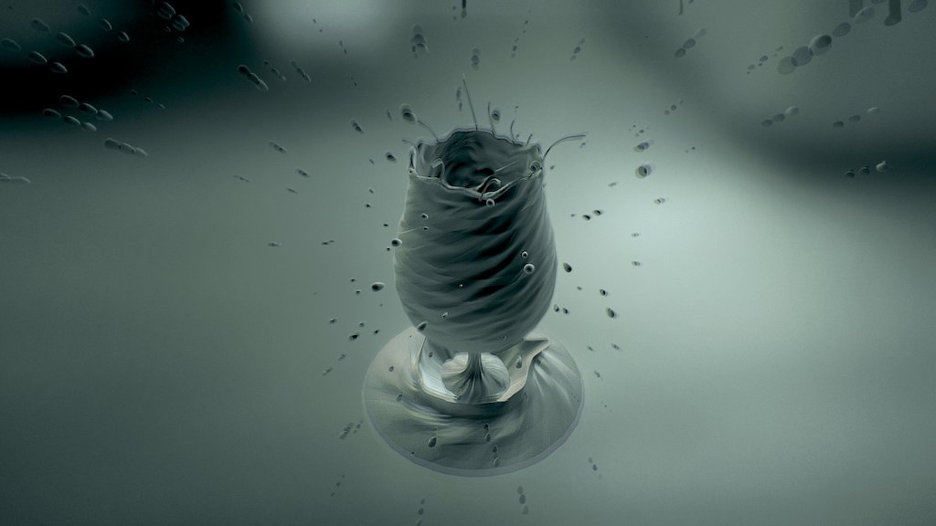 a cup made of liquid tornado (no bumps or displacements just NURBS) - Cup - 3D model by BGood 3d model