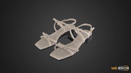 [Game-Ready]Beige Strap Sandals shoe, topology, fashion, ar, strap, shoes, sandals, beige, shoescan, low-poly, photogrammetry, 3d, lowpoly, scan, 3dscan, gameasset, gameready, shoes3d, noai