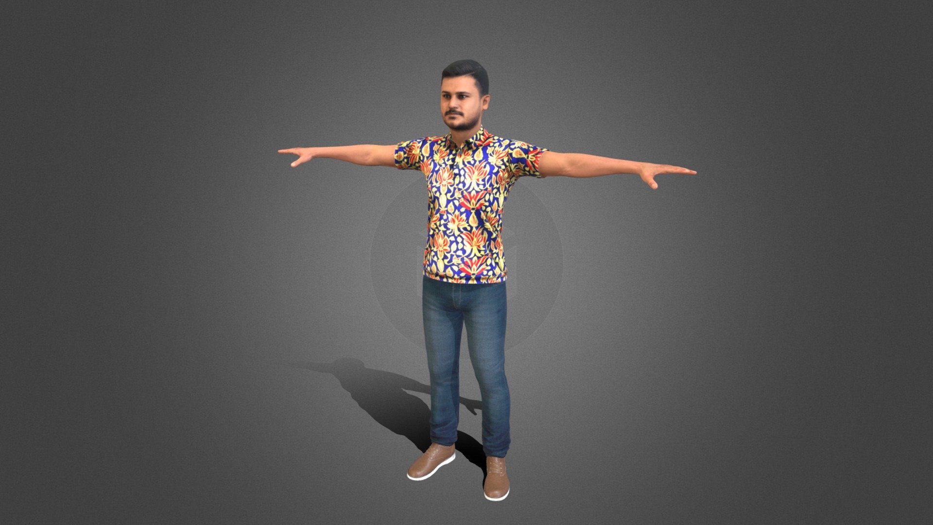 indian man in pattern shirt - indian man in pattern shirt - Download Free 3D model by Pixel_Monster (@ar.jethin) 3d model