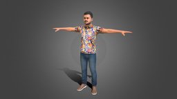 indian man in pattern shirt indian, people, india, man, human, male, person