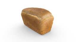 Loaf of Wheat Bread food, brown, bread, kitchen, loaf, lunch, bakery, wheat, photogrammetry, model-30
