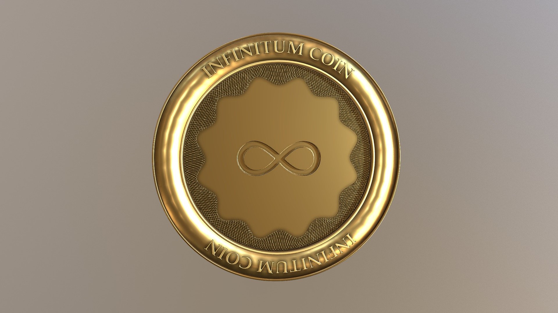 Coin design, obverse only - Infinity Coin - 3D model by Alolkoy 3d model